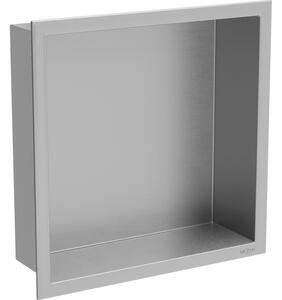 Mexen X-Wall-R zapuštěná police s límcem 30 x 30 cm, inox - 1910303010