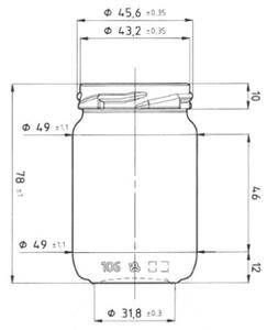 Zavařovací sklenice 106 ml UNIVERSALGLAS čirá Počet kusů v balení: 1
