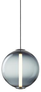 Bomma Luxusní závěsné svítidlo Buoy Sphere s baldachýnem Stmívání, řízení: Casambi, Povrch Montury: Stříbrná, Barva skla: kouřová