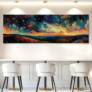 Obraz na plátně - Když hvězdy svítí a slunce zapadá FeelHappy.cz Velikost obrazu (šířka x výška): 120 x 40 cm