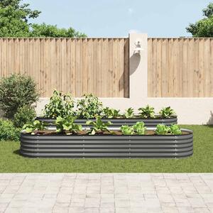 Vyvýšený záhon 320 x 80 x 44 cm pozinkovaná ocel šedý
