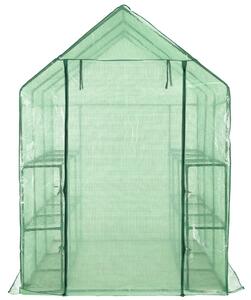 Skleník s 12 policemi ocel 143 x 214 x 196 cm