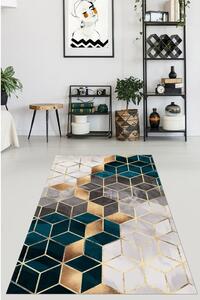 Tyrkysový koberec Rizzoli Optic, 80 x 140 cm