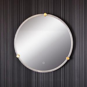 LED koupelnové kulaté zrcadlo s osvětlením průměr 60 cm 756lm 3000+4000+6000K IP44, černé, průhledné - Zuma Line LUSTRO D2532