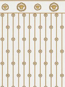 A.S. Création | Vliesová tapeta na zeď Versace 6 79131-1 | 0,53 x 10,05 m | krémová, bílá, zlatá