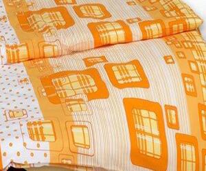 Karoline (Staňková) Ložní povlečení bavlna Karoline okna oranžová rozměry: 140x200cm + 70x90cm