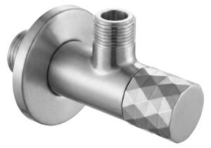 Rea Diamond, rohový ventil 1/2" x 3/8", broušená ocel, REA-03627