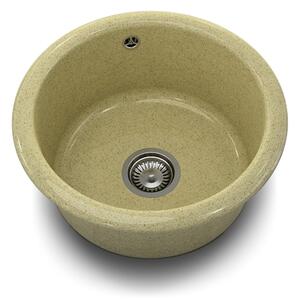 RETRO DŘEZ kruhový 49cm COCOA CREAM