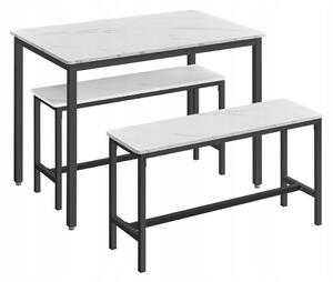 Stolní set pro 4 osoby, kuchyňský stůl se 2 lavicemi