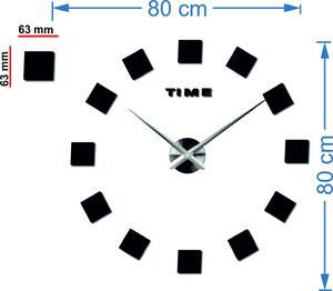SENTOP | Nástěnné hodiny nalepovací ŠTRVORCE l 3D hodiny 12S036 HEU-- analogové