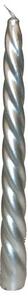 Kroucená 23x230 Metal Elegance stříbrná svíčka