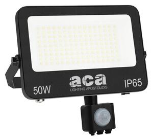 ACA Lighting LED SMD černý reflektor s pohybovým čidlem 50W 3CCT 5000lm 185-260V Ra80 IP66 N50CCTS
