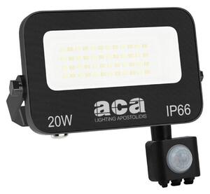 ACA Lighting LED SMD černý reflektor s pohybovým čidlem 20W 3CCT 2000lm 185-260V Ra80 IP66 N20CCTS