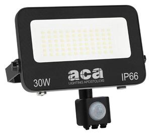 ACA Lighting LED SMD černý reflektor s pohybovým čidlem 30W 3CCT 3000lm 185-260V Ra80 IP66 N30CCTS