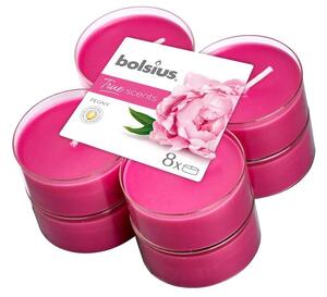 Bolsius Aromatic 2.0 Vonné čajové svíčky Maxi 8ks, Peony