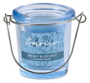 Emocio Sklo modré 49x66 mm Sea salt & Coconut vonná svíčka