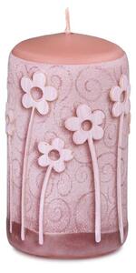 Válec 60x110mm aplikace Květy starorůžová svíčka