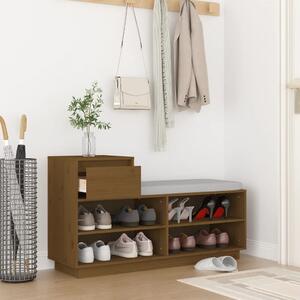 Botník medově hnědý 110 x 34 x 61 cm masivní borové dřevo