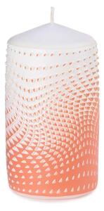 Válec 60x110mm Op art 3D geometrie, oranžová svíčka
