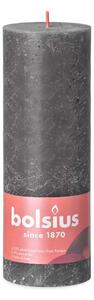 Bolsius Rustic Shine Válec 68x190mm Stormy Grey, šedá svíčka