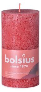 Bolsius Rustic Shine Válec 68x130mm Delicate Red, červená svíčka