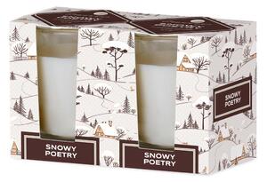 Emocio Sklo 52x65 mm 2ks v krabičce Snowy Poetry - Snowflakes, vonná svíčka