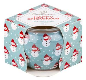 Emocio Sklo Dekor 70x62 mm Happy Snowman - Enchanted Sparkle, vonná svíčka