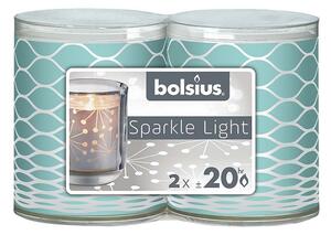 Bolsius Sparkle Light 2 ks 52x65mm Net tyrkysová svíčka