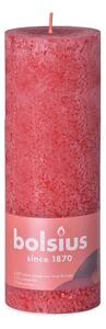 Bolsius Rustic Shine Válec 68x190mm Delicate Red, červená svíčka