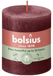 Bolsius Rustic Shine Válec 68x80mm Velvet Red, bordó svíčka