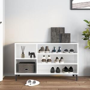 Botník bílý s vysokým leskem 102x36x60 cm kompozitní dřevo