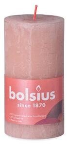 Bolsius Rustic Shine Válec 68x130mm Misty Pink, růžová svíčka