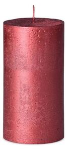 Bolsius Rustic Shimmer Válec 68x130mm Red, červená svíčka