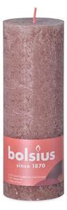 Bolsius Rustic Shine Válec 68x190mm Rustic Taupe, hnědá svíčka