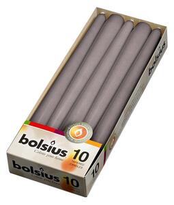 Bolsius Kónická 10ks 24x245 šedá svíčka RAL
