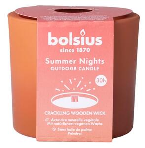 Bolsius Sklo 90x80 mm Summer Nights, svíčka s dřevěným knotem