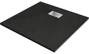 Mexen Hugo čtvercový sprchový kout SMC 70 x 70 cm, černý, kryt inox - 42707070-X