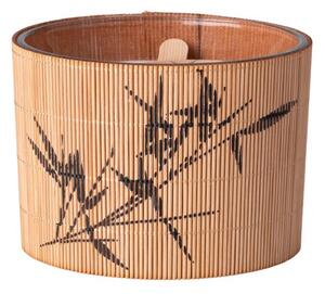Svíčka sklo, bambus 110x80mm vonná, přírodní, černá