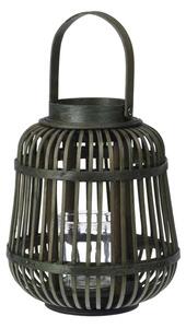 Proutěná lampa s uchem se závěsem na svíčku, zelená 190x240mm