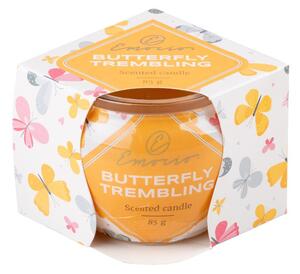 Emocio Sklo Dekor 70x62 mm Butterfly Trembling, vonná svíčka - Spring Time fragrance