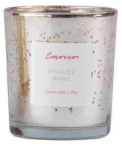 Emocio Sklo 80x90 mm metalické Mulled Wine, stříbrná vonná svíčka