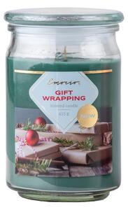 Emocio Sklo 93x142 mm se skleněným víčkem Gift Wrapping, zelená vonná svíčka