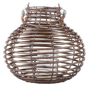Proutěná lampa s uchem - hnědá, 28 × 11 × 25 cm