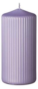 Rýhovaná Válec 65x140mm Metal mat sv. fialová svíčka