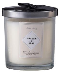 Emocio Sklo 80x90mm s plechovým víčkem a mašličkou, vonná svíčka Sea Salt & Sage