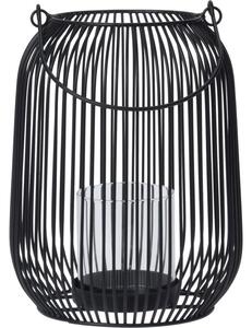 Lampa s uchem kov drátěná 150x210mm na svíčku, černá