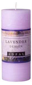 Válec Rustic 70x160mm Lavender design, sv.fialová vonná svíčka