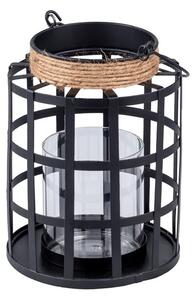 Lampa kov drátěná 125x165mm na svíčku, černá