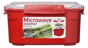 Sistema® Microwave™ Napařovací krabička na zeleninu, ryby 2,4 l, červená