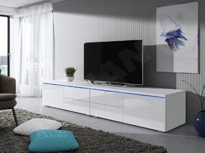 TV stolek Coral XI Double (bílá + lesk bílý)